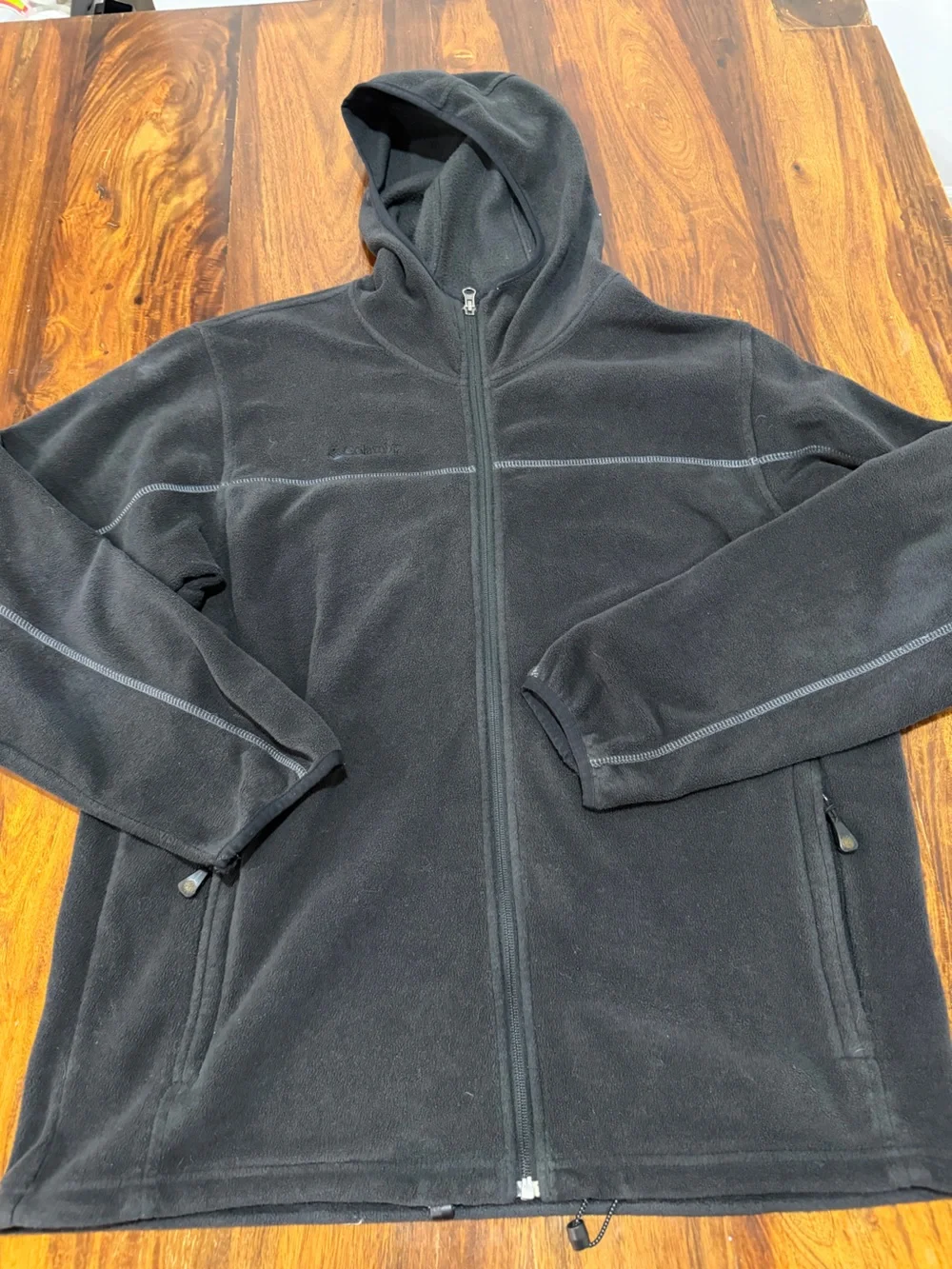 Columbia Black Full-Zip Hooded Fleece Jacket